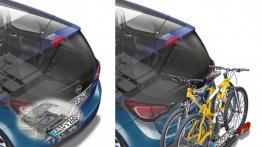 Opel Meriva II Facelifting (2014) - schemat konstrukcyjny bagażnika na rowery