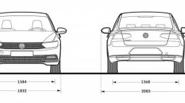 Volkswagen Passat B8 sedan (2015) - szkic auta - wymiary