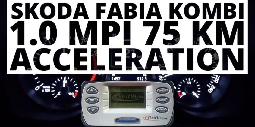 Skoda Fabia Kombi 1.0 MPI 75 KM (MT) - przyspieszenie 0-100 km/h 