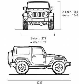 Szkic techniczny Jeep Wrangler III Terenowy