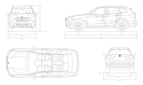 Szkic techniczny BMW X3 G01 SUV Facelifting