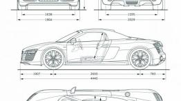 Audi R8 Spyder Facelifting - szkic auta - wymiary