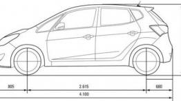 Hyundai ix20 - szkic auta - wymiary