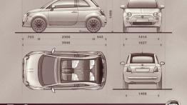 Fiat 500C - szkic auta - wymiary