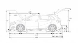 Mercedes B 250 4MATIC (W 246) Facelifting - szkic auta - wymiary