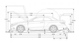 Mercedes E 350 Cabrio Facelifting - szkic auta - wymiary