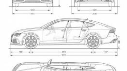 Audi RS7 Sportback Facelifting (2015) - szkic auta - wymiary