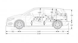 Mercedes B 250 4MATIC (W 246) Facelifting - szkic auta - wymiary