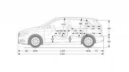 Mercedes B200 2012 - szkic auta - wymiary