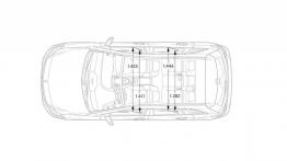 Mercedes B200 2012 - szkic auta - wymiary