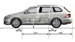 Volkswagen Golf VI Kombi - szkic auta - wymiary