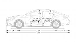 Mercedes CLA - szkic auta - wymiary