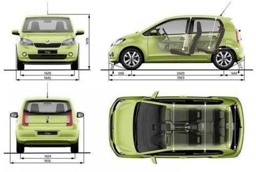 Szkic techniczny Skoda Citigo Hatchback 5d