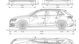 Audi A3 III Sportback e-tron (2013) - szkic auta - wymiary