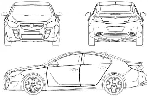 Szkic techniczny Opel Insignia I Hatchback OPC