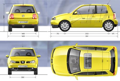 Szkic techniczny Seat Arosa II