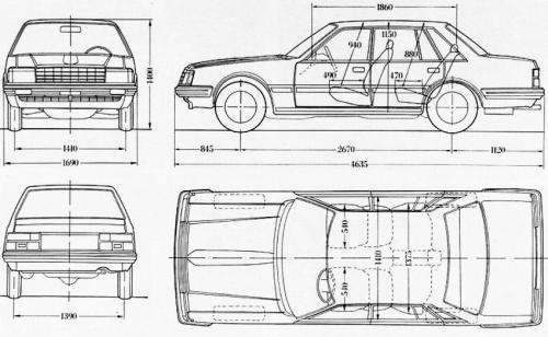 Szkic techniczny Nissan Laurel II