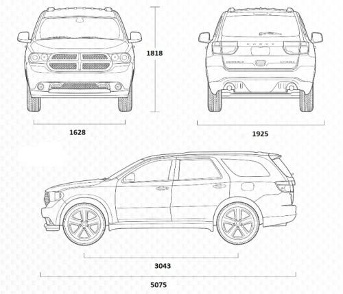 Szkic techniczny Dodge Durango II