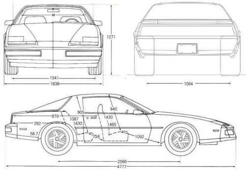 Szkic techniczny Pontiac Firebird III