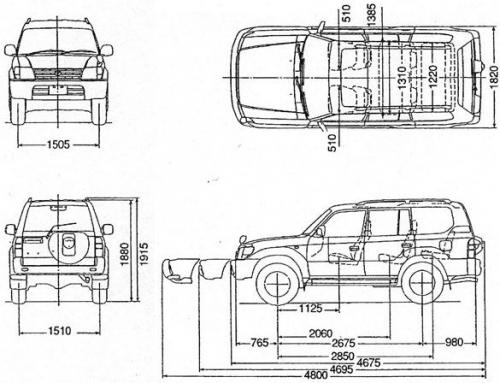 Szkic techniczny Toyota Land Cruiser III