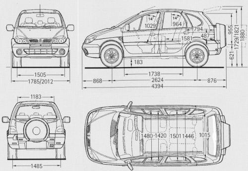 Szkic techniczny Renault Scenic I RX4