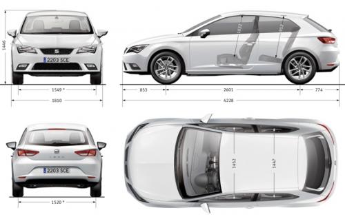 Szkic techniczny Seat Leon III SC