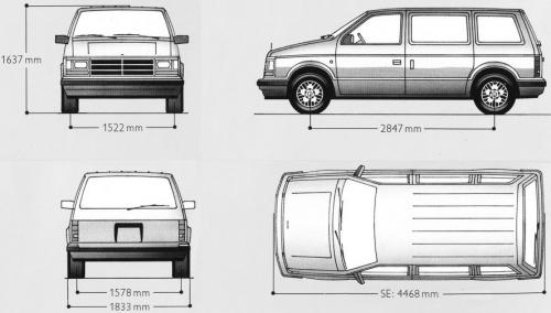 Szkic techniczny Plymouth Voyager II Van