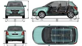 Skoda Fabia 2010 - szkic auta - wymiary