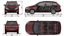 Skoda Fabia Kombi 2010 - szkic auta - wymiary