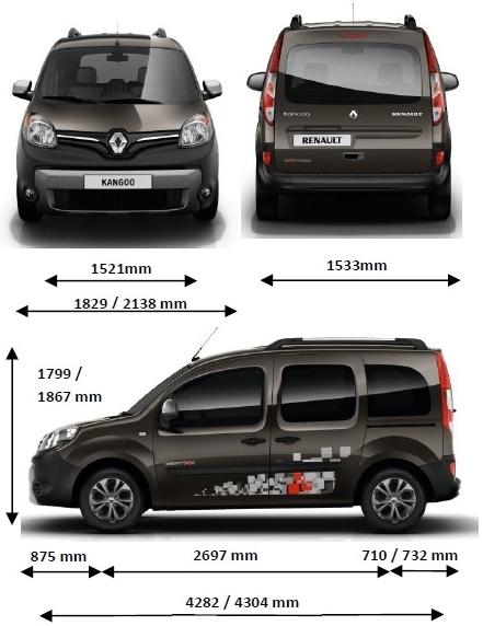 Szkic techniczny Renault Kangoo II Mikrovan Facelifting 2013