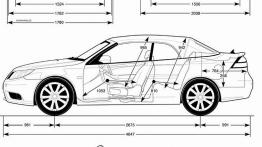 Saab 9-3 Kabriolet 2007 - szkic auta - wymiary