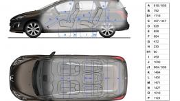 Peugeot 308 SW 2011 - szkic auta - wymiary