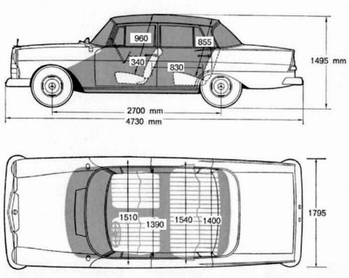 Szkic techniczny Mercedes W110