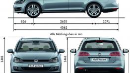 Volkswagen Golf VII Variant (2013) - szkic auta - wymiary