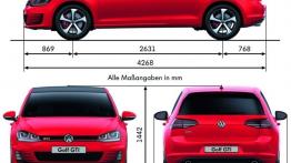 Volkswagen Golf VII GTI (2013) - szkic auta - wymiary