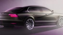 Skoda Superb II Liftback Facelifting (2013) - szkic auta