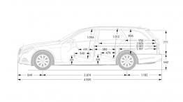 Mercedes klasy E (W212) kombi 2013 - szkic auta - wymiary