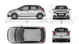 Peugeot 208 Hatchback 5d Facelifting (2015) - szkic auta - wymiary