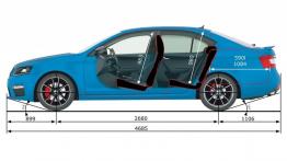 Skoda Octavia III RS Liftback (2013) - szkic auta - wymiary