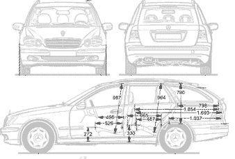 Szkic techniczny Mercedes Klasa C W203 Kombi T203 AMG