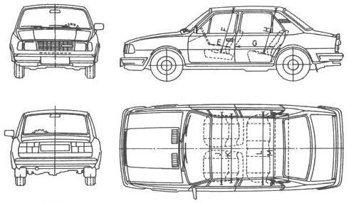 Szkic techniczny Skoda 130L