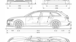 Audi RS6 Avant 2014 - szkic auta - wymiary