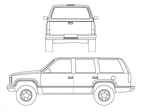 Szkic techniczny Chevrolet Tahoe GMT410