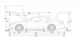 Mercedes CLS C218 Facelifting (2015) - szkic auta - wymiary