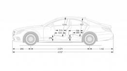 Mercedes CLS C218 Facelifting (2015) - szkic auta - wymiary