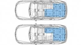 Mercedes CLS Shooting Brake X218 Facelifting (2015) - schemat wykorzystania przestrzeni bagażowej