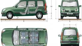 Renault Kangoo 2006 - szkic auta - wymiary