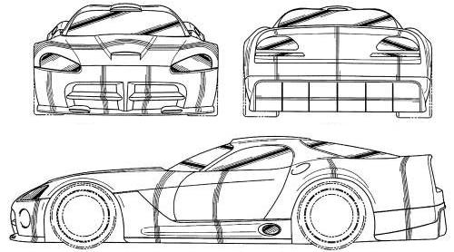 Szkic techniczny Dodge Viper III Coupe