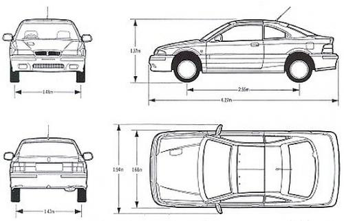 Szkic techniczny Rover 800 Coupe