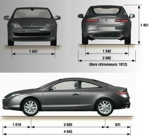 Szkic techniczny Renault Laguna III Coupe